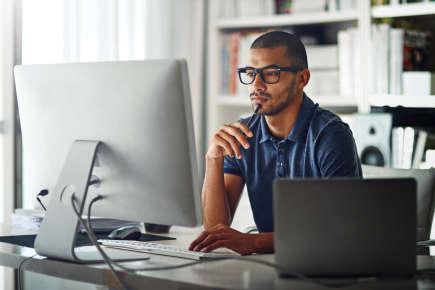 Person working on a computer