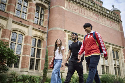 Three people walking together