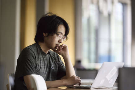 A person working on a laptop