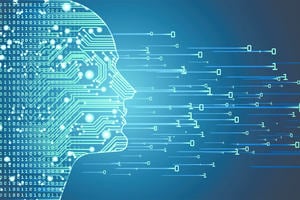 Face with binary numbers 