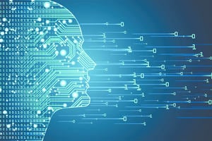 Face with binary numbers 