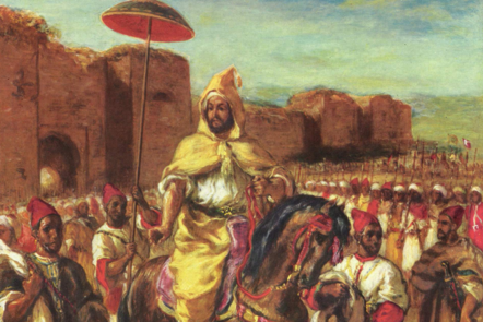 Painting of an Arab army and leader, Eugene Ferdinand by Victor Delacroix