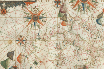 A medieval map of the mediterranean
