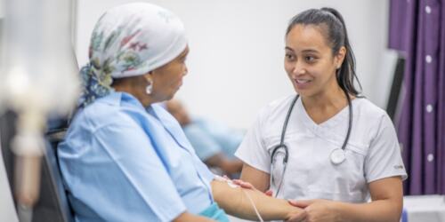 Nurse with a patient. 